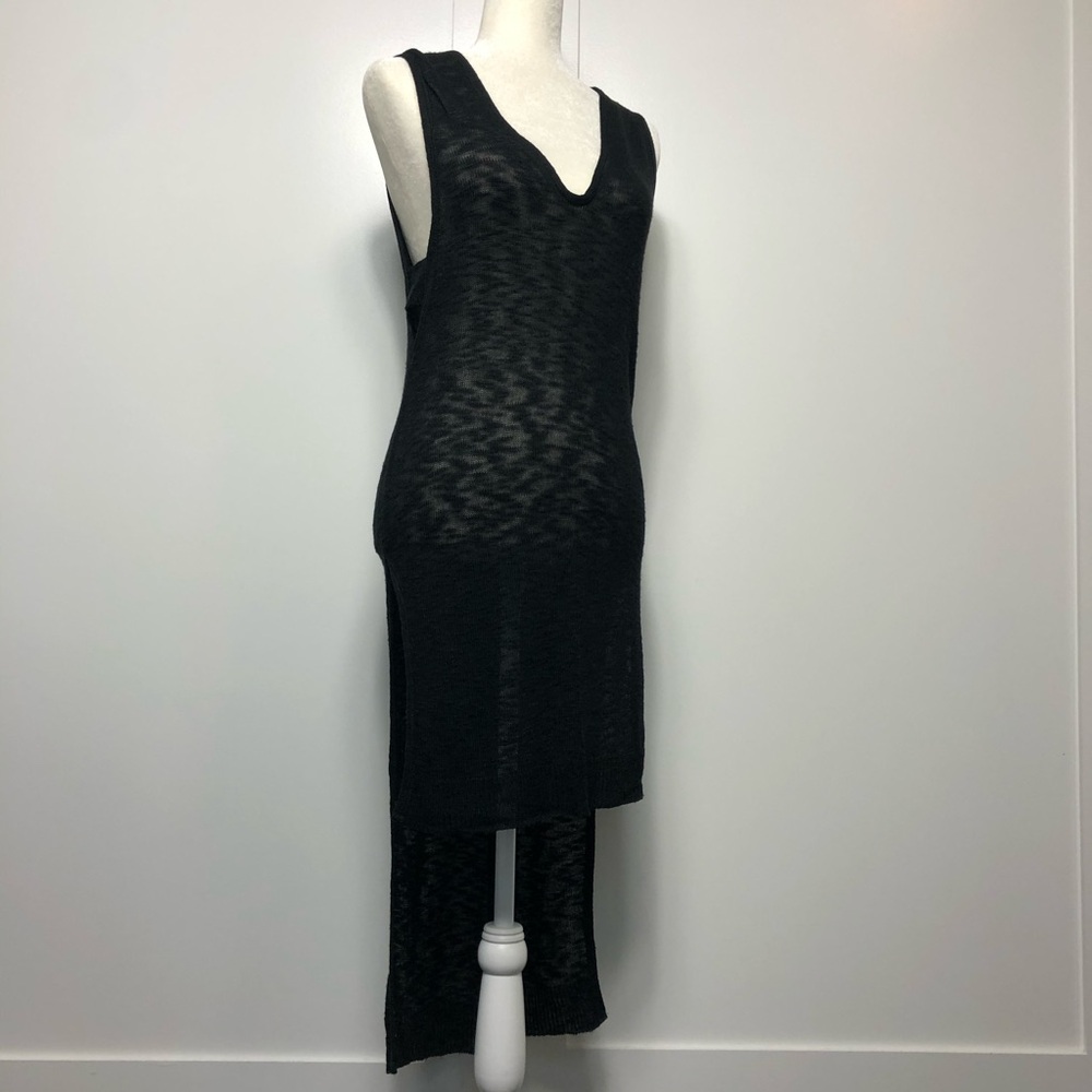 Express NWT High-low Sheer Knit Tunic Dress Cover Up Black Sz M/L